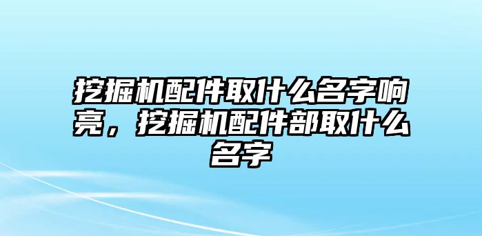 挖掘機(jī)配件取什么名字響亮，挖掘機(jī)配件部取什么名字