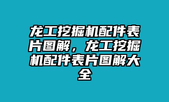 龍工挖掘機(jī)配件表片圖解，龍工挖掘機(jī)配件表片圖解大全