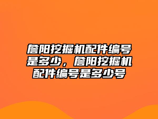 詹陽挖掘機配件編號是多少，詹陽挖掘機配件編號是多少號