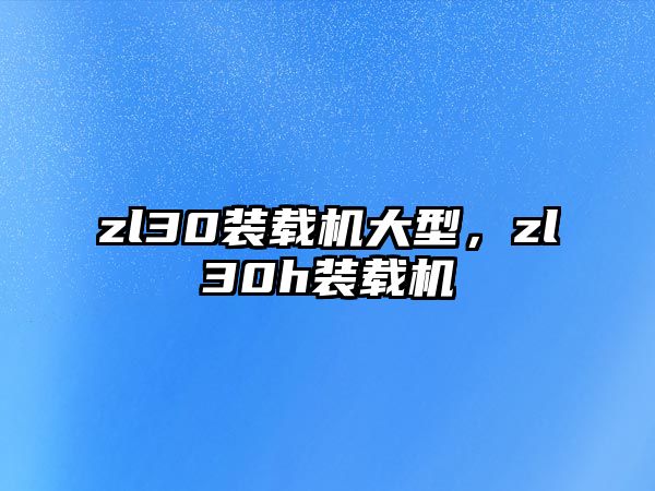 zl30裝載機大型，zl30h裝載機