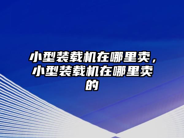 小型裝載機(jī)在哪里賣，小型裝載機(jī)在哪里賣的