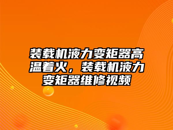 裝載機(jī)液力變矩器高溫著火，裝載機(jī)液力變矩器維修視頻