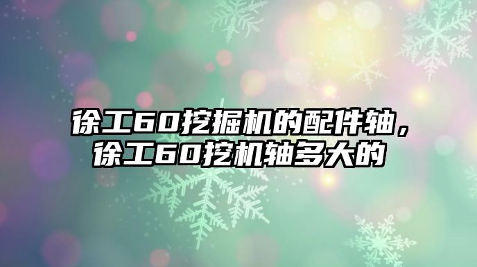 徐工60挖掘機的配件軸，徐工60挖機軸多大的