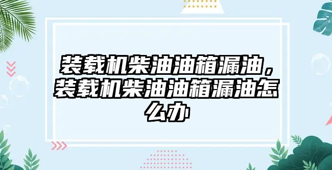 裝載機(jī)柴油油箱漏油，裝載機(jī)柴油油箱漏油怎么辦