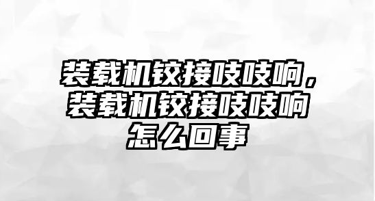 裝載機(jī)鉸接吱吱響，裝載機(jī)鉸接吱吱響怎么回事