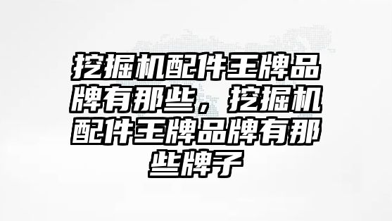 挖掘機配件王牌品牌有那些，挖掘機配件王牌品牌有那些牌子