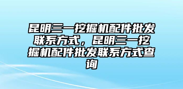 昆明三一挖掘機(jī)配件批發(fā)聯(lián)系方式，昆明三一挖掘機(jī)配件批發(fā)聯(lián)系方式查詢