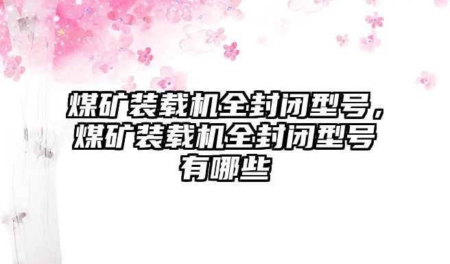 煤礦裝載機(jī)全封閉型號(hào)，煤礦裝載機(jī)全封閉型號(hào)有哪些