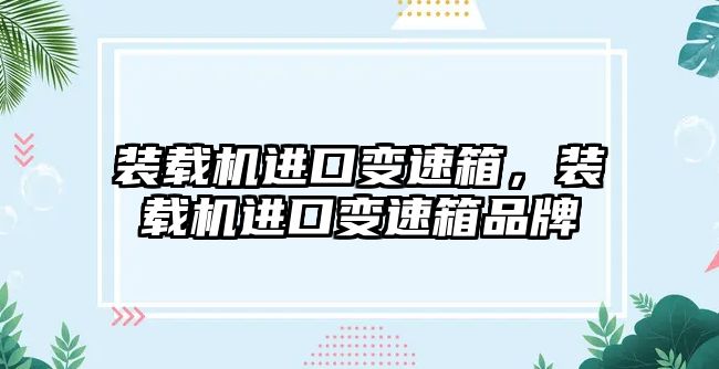 裝載機(jī)進(jìn)口變速箱，裝載機(jī)進(jìn)口變速箱品牌