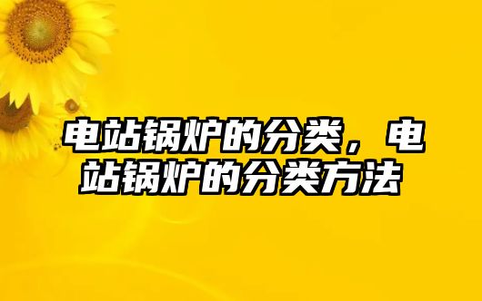 電站鍋爐的分類，電站鍋爐的分類方法