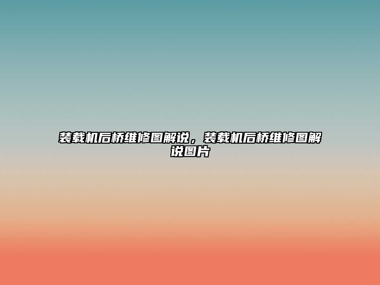 裝載機(jī)后橋維修圖解說(shuō)，裝載機(jī)后橋維修圖解說(shuō)圖片