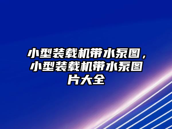 小型裝載機(jī)帶水泵圖，小型裝載機(jī)帶水泵圖片大全