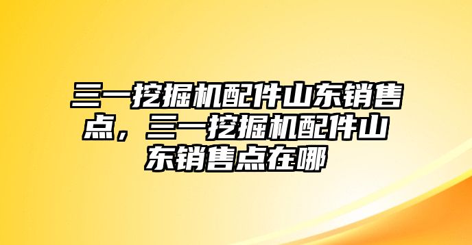 三一挖掘機配件山東銷售點，三一挖掘機配件山東銷售點在哪