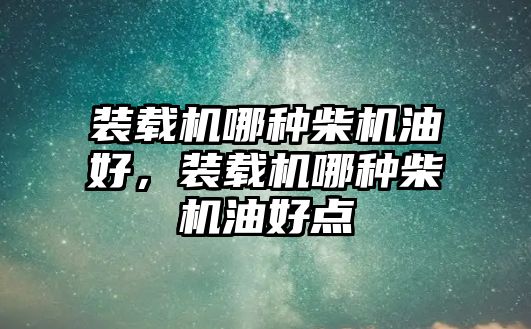 裝載機(jī)哪種柴機(jī)油好，裝載機(jī)哪種柴機(jī)油好點(diǎn)