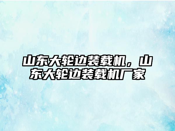 山東大輪邊裝載機，山東大輪邊裝載機廠家