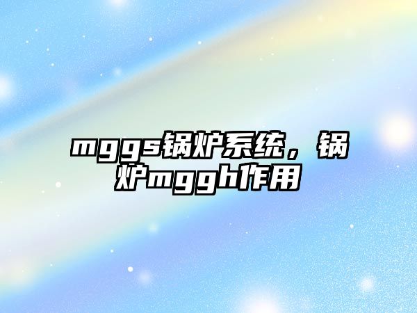 mggs鍋爐系統(tǒng)，鍋爐mggh作用