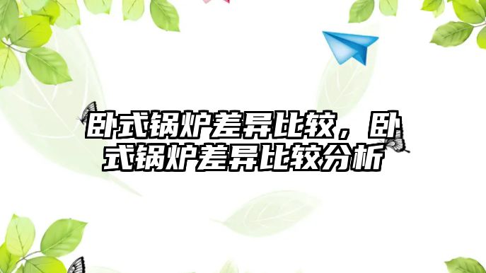 臥式鍋爐差異比較，臥式鍋爐差異比較分析