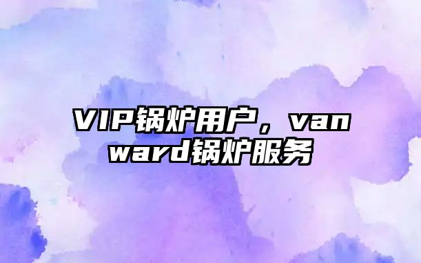 VIP鍋爐用戶，vanward鍋爐服務(wù)