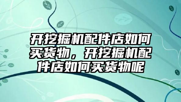 開挖掘機配件店如何買貨物，開挖掘機配件店如何買貨物呢