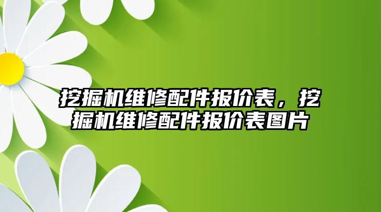 挖掘機維修配件報價表，挖掘機維修配件報價表圖片