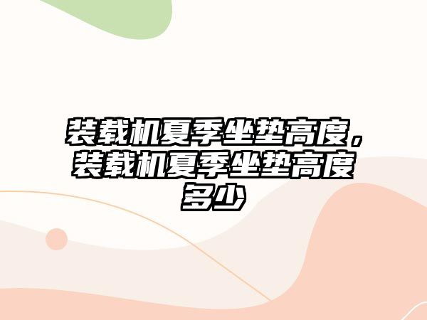 裝載機夏季坐墊高度，裝載機夏季坐墊高度多少