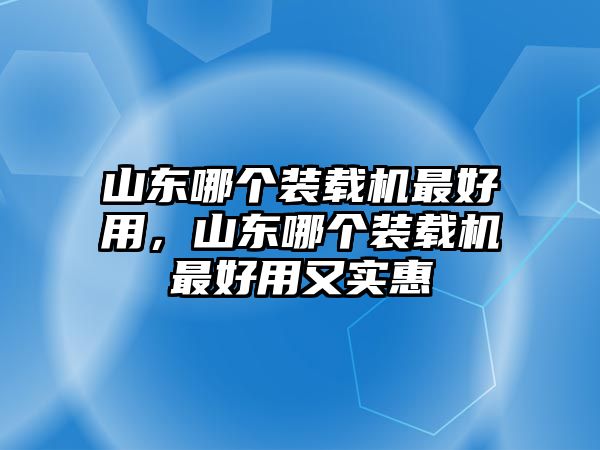 山東哪個(gè)裝載機(jī)最好用，山東哪個(gè)裝載機(jī)最好用又實(shí)惠