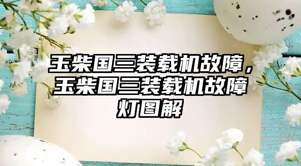 玉柴國三裝載機故障，玉柴國三裝載機故障燈圖解