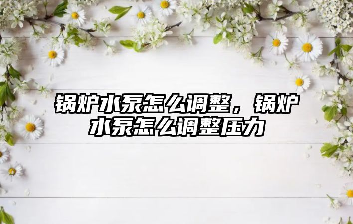 鍋爐水泵怎么調(diào)整，鍋爐水泵怎么調(diào)整壓力