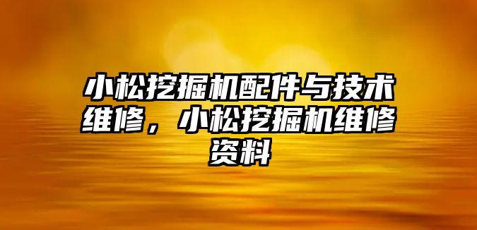 小松挖掘機配件與技術維修，小松挖掘機維修資料