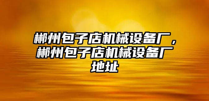 郴州包子店機械設(shè)備廠，郴州包子店機械設(shè)備廠地址