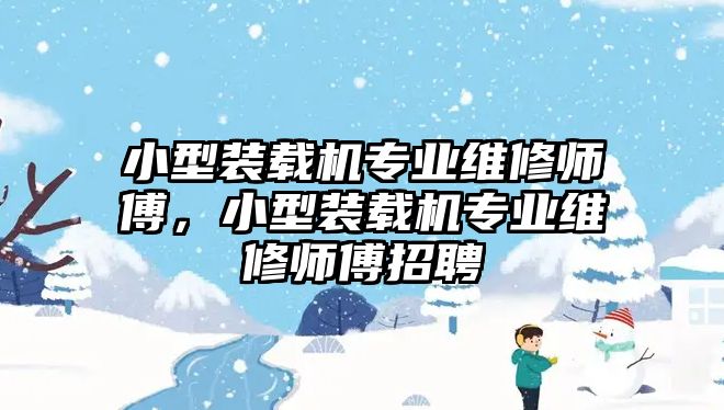 小型裝載機專業(yè)維修師傅，小型裝載機專業(yè)維修師傅招聘