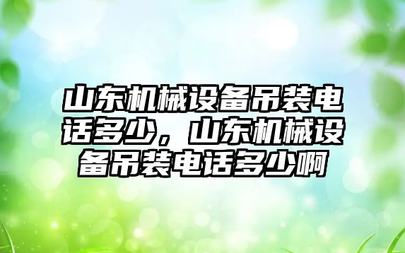 山東機(jī)械設(shè)備吊裝電話多少，山東機(jī)械設(shè)備吊裝電話多少啊