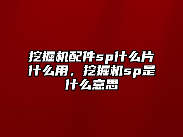 挖掘機配件sp什么片什么用，挖掘機sp是什么意思