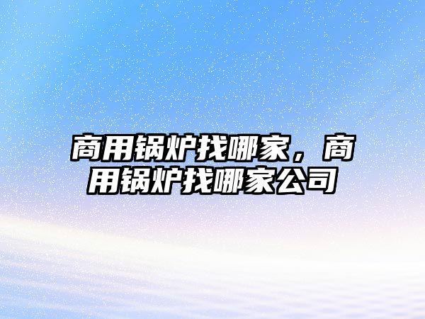 商用鍋爐找哪家，商用鍋爐找哪家公司