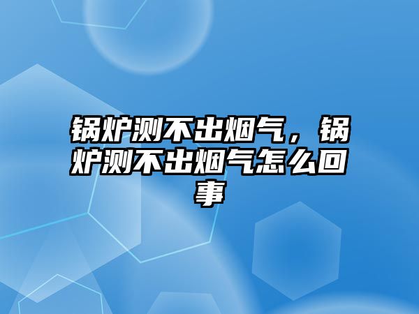 鍋爐測不出煙氣，鍋爐測不出煙氣怎么回事