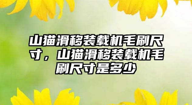 山貓滑移裝載機毛刷尺寸，山貓滑移裝載機毛刷尺寸是多少