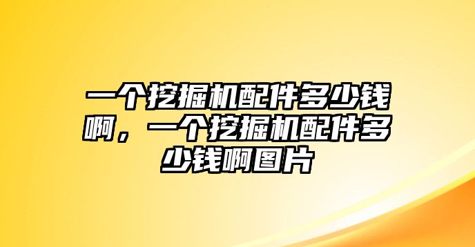 一個挖掘機配件多少錢啊，一個挖掘機配件多少錢啊圖片