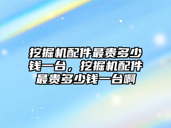 挖掘機配件最貴多少錢一臺，挖掘機配件最貴多少錢一臺啊