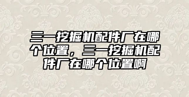 三一挖掘機配件廠在哪個位置，三一挖掘機配件廠在哪個位置啊