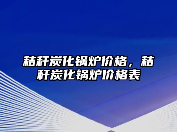 秸稈炭化鍋爐價格，秸稈炭化鍋爐價格表