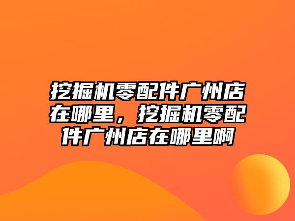 挖掘機(jī)零配件廣州店在哪里，挖掘機(jī)零配件廣州店在哪里啊