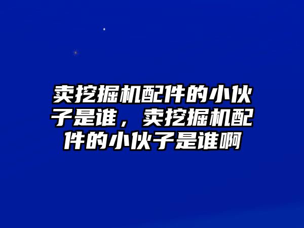 賣挖掘機(jī)配件的小伙子是誰(shuí)，賣挖掘機(jī)配件的小伙子是誰(shuí)啊