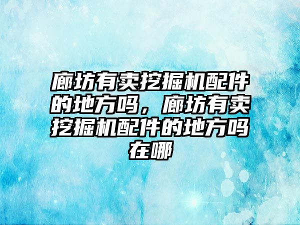 廊坊有賣挖掘機配件的地方嗎，廊坊有賣挖掘機配件的地方嗎在哪