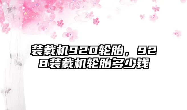 裝載機920輪胎，928裝載機輪胎多少錢