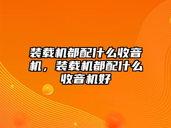 裝載機(jī)都配什么收音機(jī)，裝載機(jī)都配什么收音機(jī)好