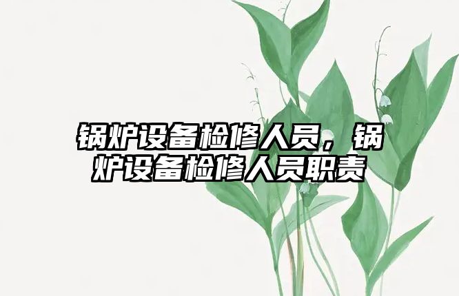 鍋爐設(shè)備檢修人員，鍋爐設(shè)備檢修人員職責(zé)