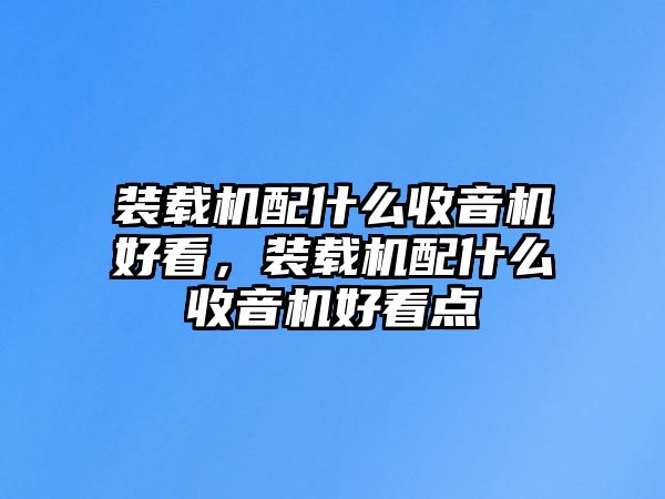 裝載機(jī)配什么收音機(jī)好看，裝載機(jī)配什么收音機(jī)好看點(diǎn)