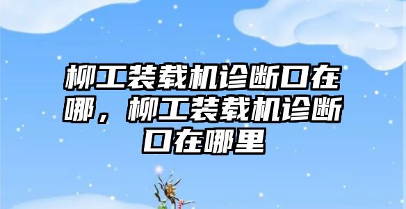 柳工裝載機診斷口在哪，柳工裝載機診斷口在哪里