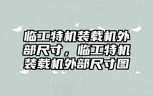 臨工特機(jī)裝載機(jī)外部尺寸，臨工特機(jī)裝載機(jī)外部尺寸圖