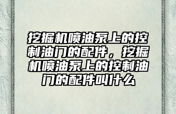 挖掘機噴油泵上的控制油門的配件，挖掘機噴油泵上的控制油門的配件叫什么